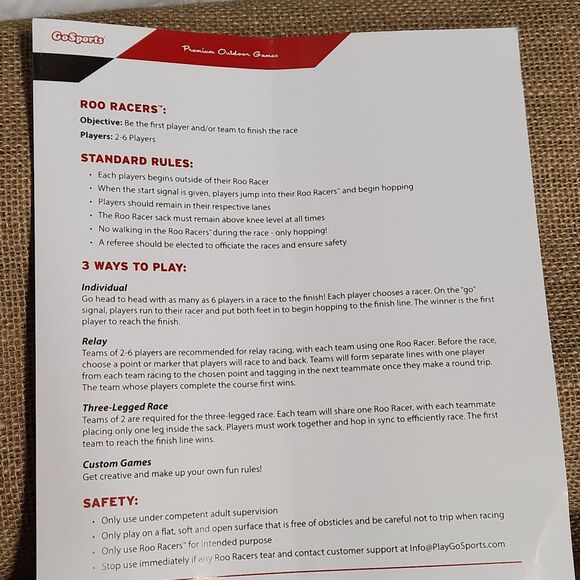 Roo Racer Burlap Potato Sack Race Bags – Set of 6, Unused, Party-Ready Fun - Picture 4 of 4